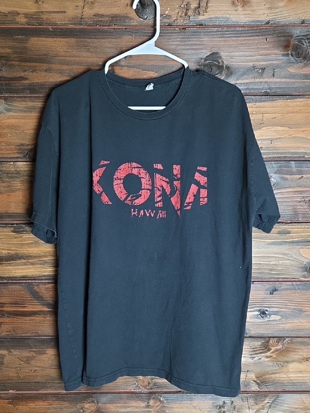 KONA Hawaii Black Graphic Tee - Red Logo Mens XL